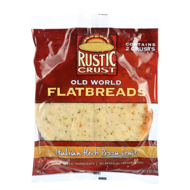 Rustic Crust Pizza Crust - Flatbreads - Italian Herb - 2 pack - 9 oz - case of 12