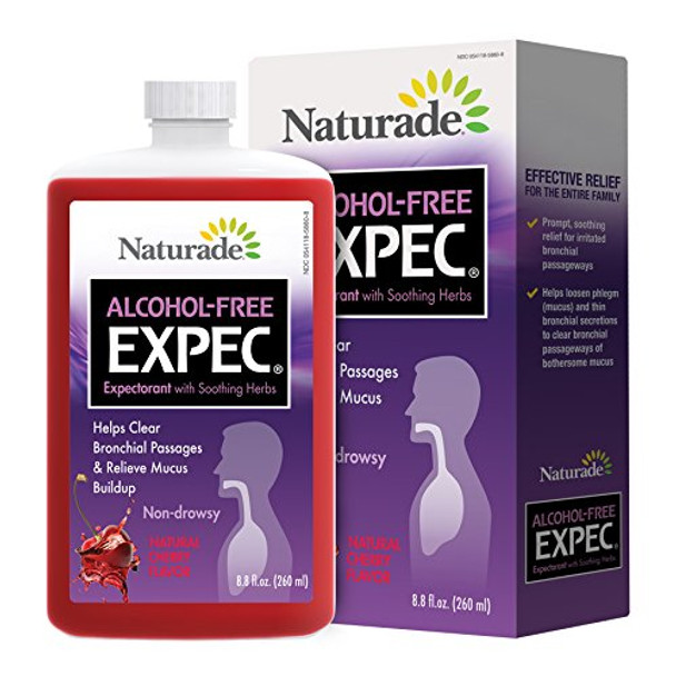 Naturade Alcohol-Free Herbal Expectorant - Natural Cherry Flavor - 8.8 oz
