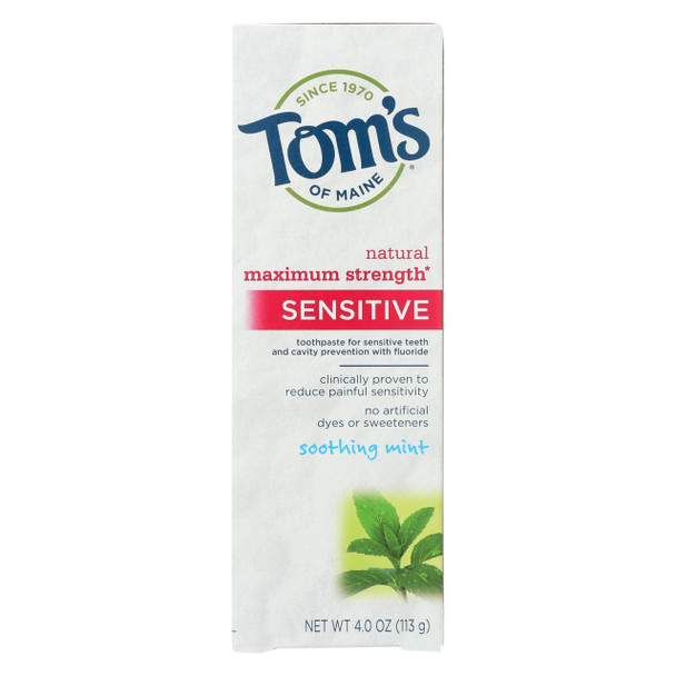 Tom's of Maine Sensitive Toothpaste Soothing Mint - 4 oz - Case of 6