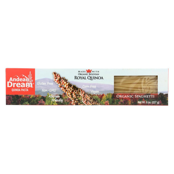 Andean Dream Gluten Free Organic Spaghetti Quinoa Pasta - Case of 12 - 8 oz.