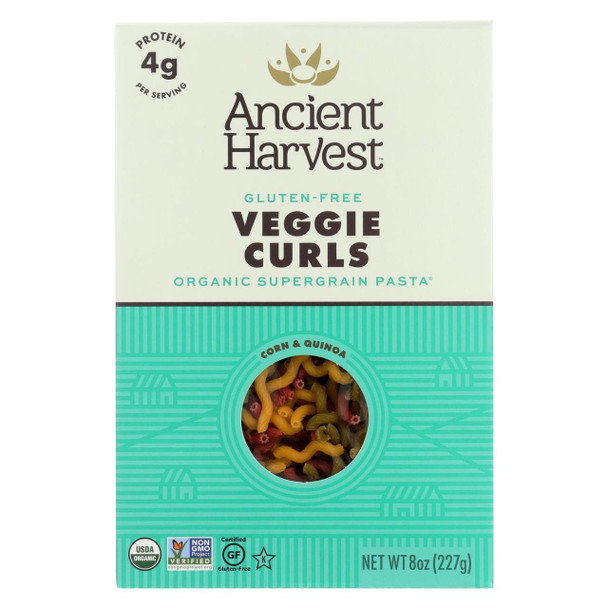 Ancient Harvest Organic Quinoa Supergrain Pasta - Veggie Curls - Case of 12 - 8 oz