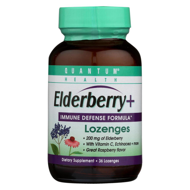 Quantum Elderberry Lozenges Raspberry - 36 Lozenges