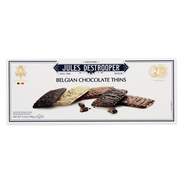 Jules Destrooper - Cookies - Chocolate Thin - Case of 12 - 3.52 oz
