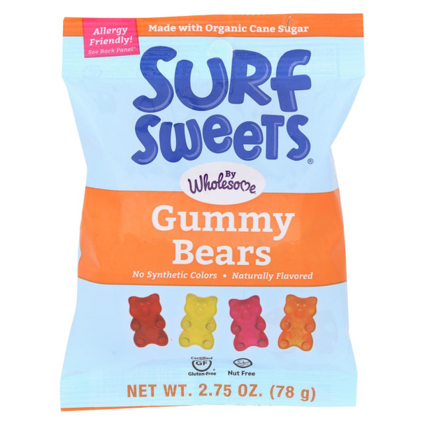 Surf Sweets Gummy Bears - Sweet - Case of 12 - 2.75 oz.