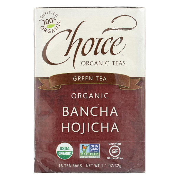 Choice Organic Teas Ban-Cha Toasted Green Tea - 16 Tea Bags - Case of 6