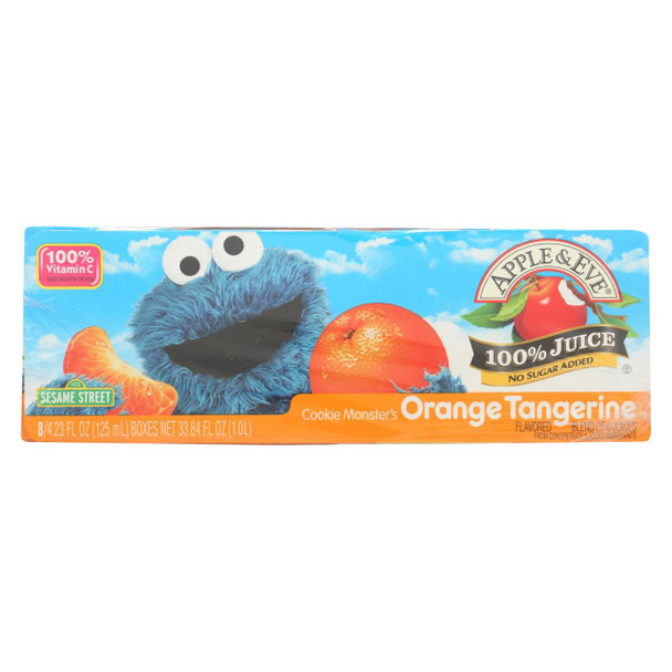 Apple and Eve Sesame Street 100 Percent Juice - Cookie Monster's Orange Tangerine - Case of 5 - 125 ml