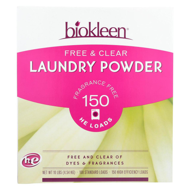 Biokleen Laundry Powder - Free and Clear - 10 lb