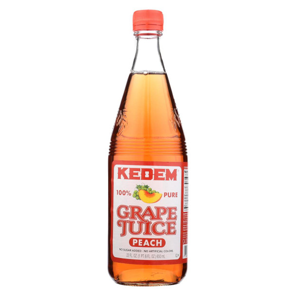 Kedem Peach Grape Juice - Case of 12 - 22 Fl oz.