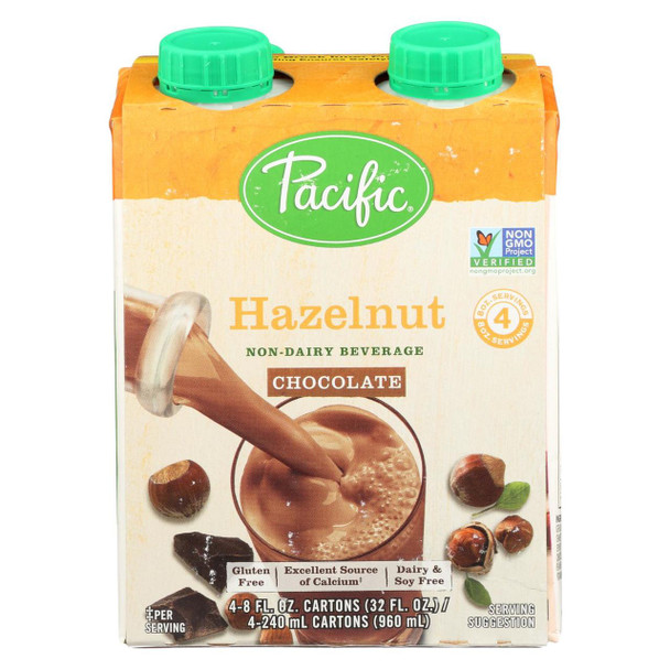 Pacific Natural Foods Non Dairy Beverage - Hazelnut Chocolate
 - Case of 6 - 8 Fl oz.