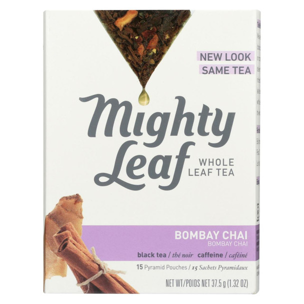 Mighty Leaf Tea Black Tea - Bombay Chai - Case of 6 - 15 Bags