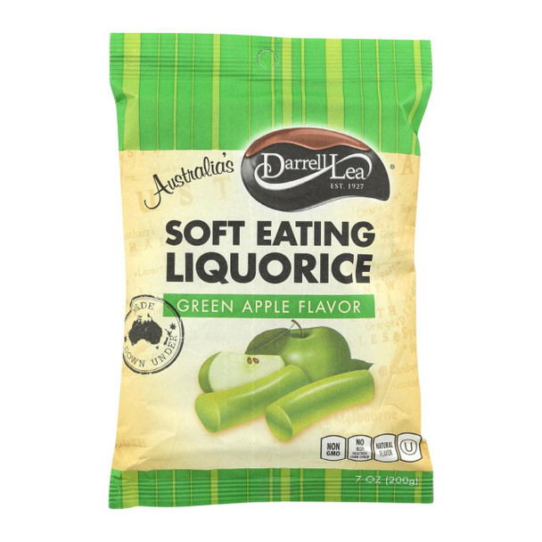 Darrell Soft Eating Liquorice - Green Apple - Case of 8 - 7 oz.