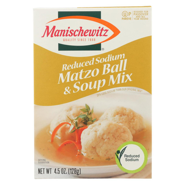 Manischewitz - Matzo Ball and Soup Mix - Low Sodium - Case of 12 - 4.5 oz