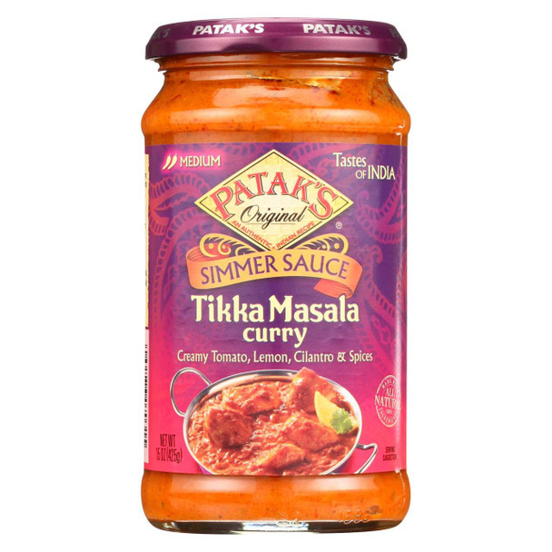 Pataks Simmer Sauce - Tikka Masala Curry - Medium - 15 oz - case of 6