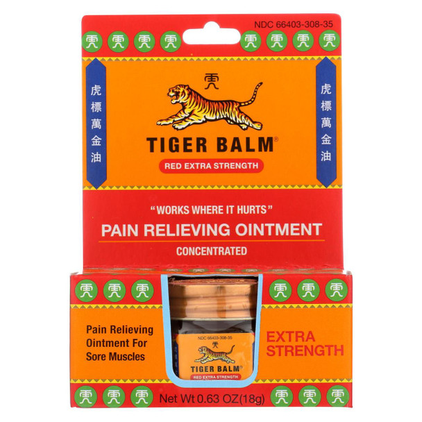 Tiger Balm Extra Strength Pain Relieving Ointment - 0.63 oz - Case of 6
