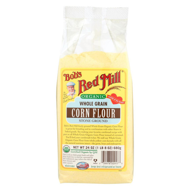 Bob's Red Mill - Organic Corn Flour - 24 oz - Case of 4