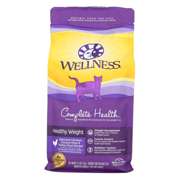 Wellness Pet Products Cat Food - Deboned Chicken, Chicken Meal and Whitefish Meal Recipe - Case of 6 - 40 oz.