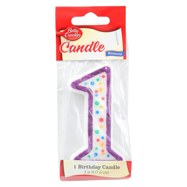 Betty Crocker Candle Number 1 - Case of 6 - 1 Count