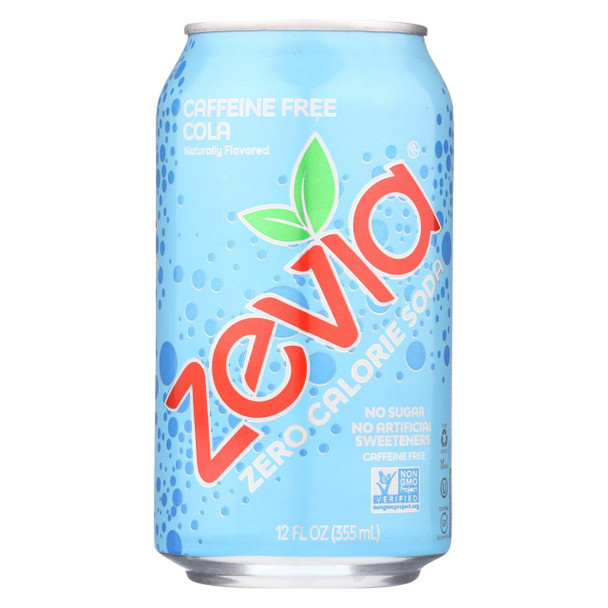 Zevia Soda - Zero Calorie - Cola - Caffeine Free - Can - 6/12 oz - case of 4