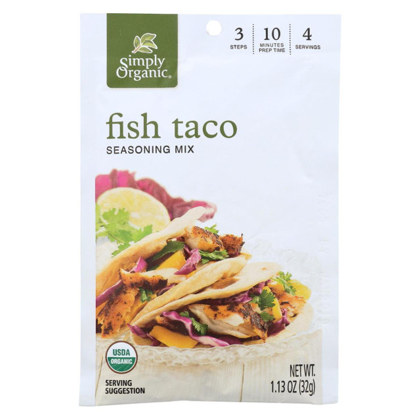 Simply Organic Seasoning Mix - Fish Taco - Case of 12 - 1.13 oz.