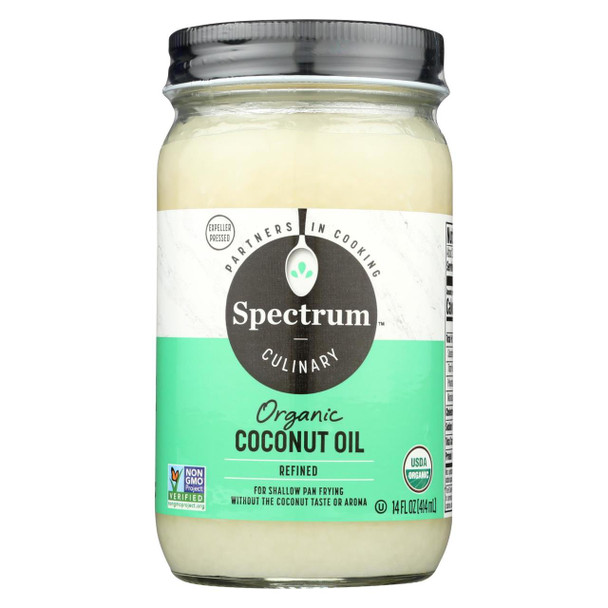 Spectrum Naturals Organic Refined Coconut Oil - Case of 12 - 14 Fl oz.