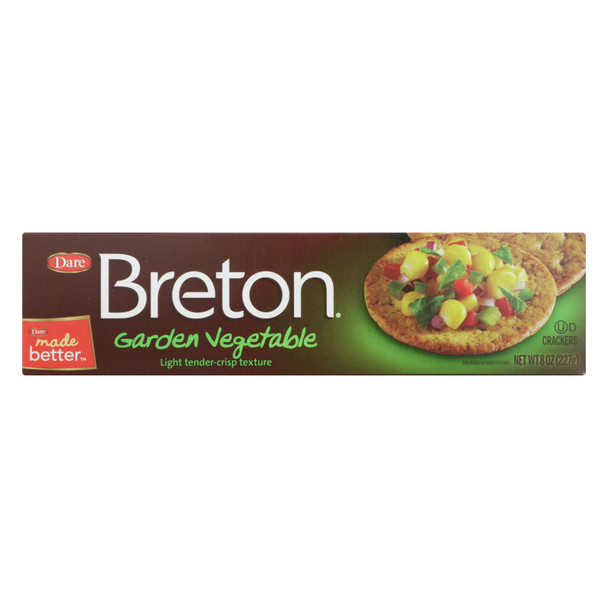 Breton/Dare - Crackers - Garden Vegetable - Case of 12 - 8 oz.