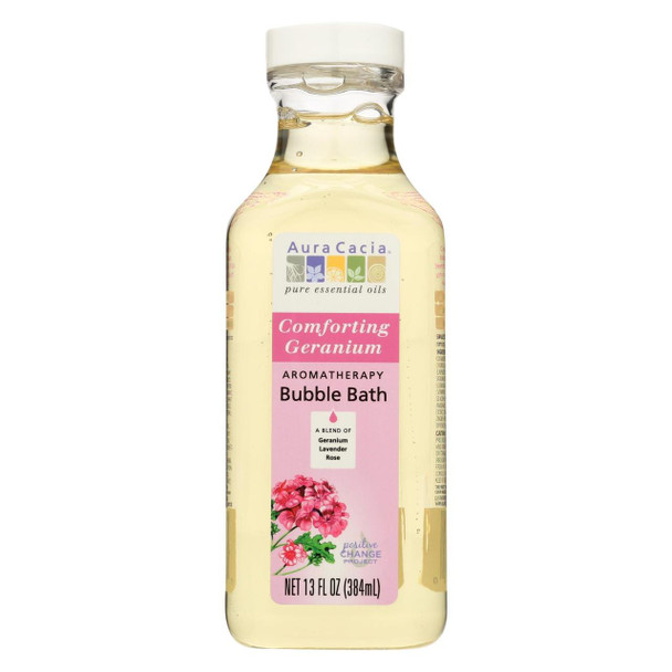 Aura Cacia - Aromatherapy Bubble Bath Comforting Geranium - 13 fl oz