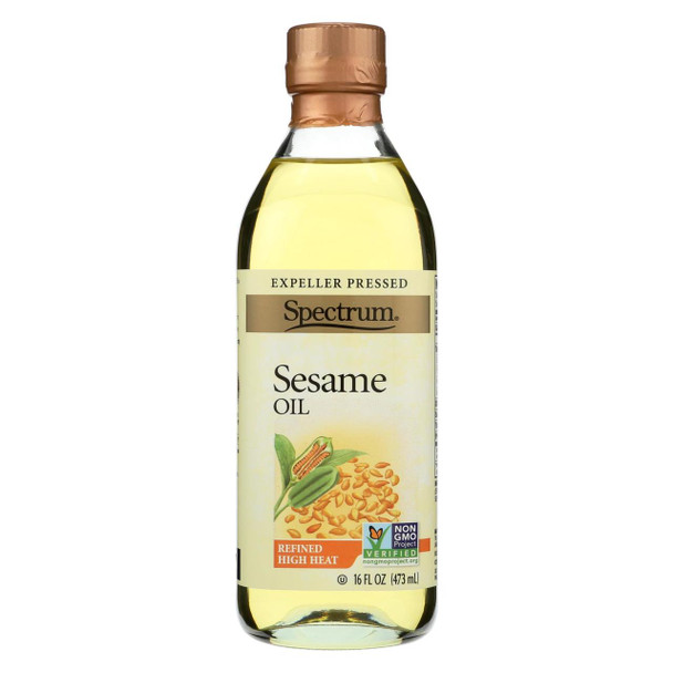 Spectrum Naturals Refined Sesame Oil - Case of 12 - 16 Fl oz.