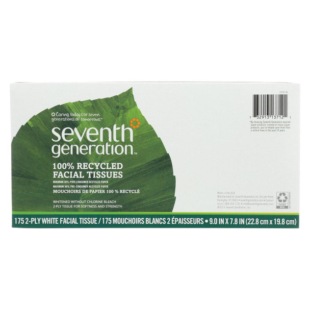 Seventh Generation Recycled Facial Tissue - Box - Case of 36 - 175 Count