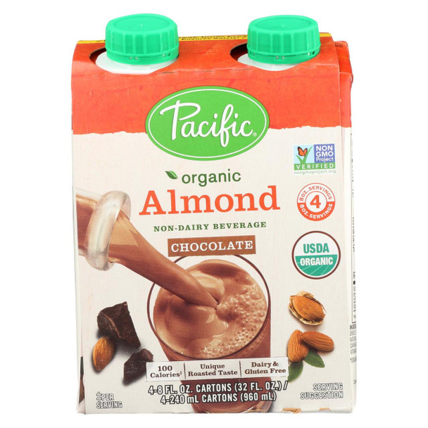 Pacific Natural Foods Almond Chocolate - Organic - Case of 6 - 8 Fl oz.