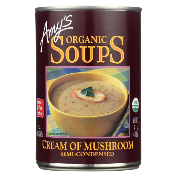 Amy's - Organic Cream of Mushroom Soup - Case of 12 - 14.1 oz