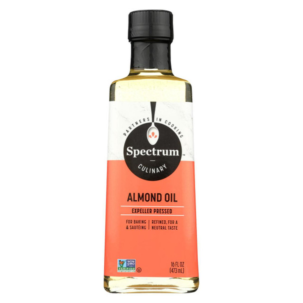 Spectrum Naturals Refined Sweet Almond Oil - Case of 12 - 16 Fl oz.