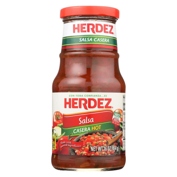 Herdez Salsa - Hot Casera - Case of 12 - 16 oz