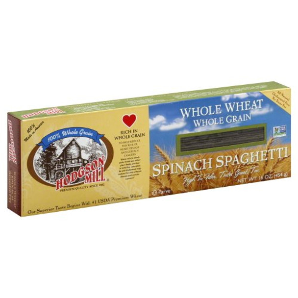 Hodgson Mills Whole Wheat Spinach Spaghetti - Case of 12 - 16 oz