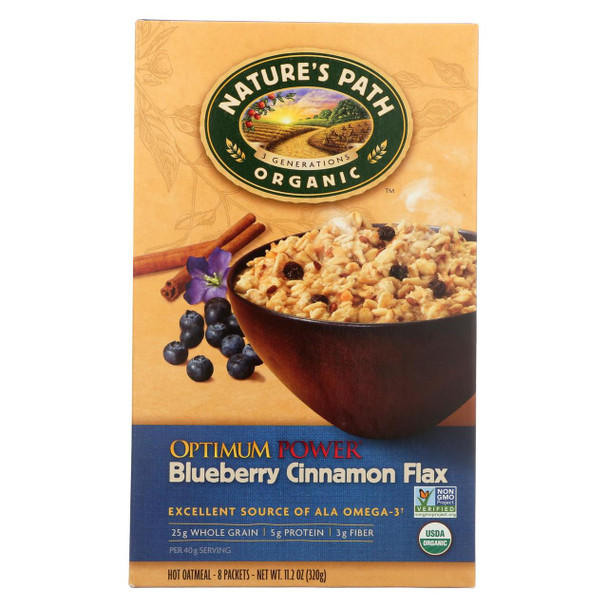 Nature's Path Organic Optimum Power Flax Cereal - Blueberry Cinnamon - Case of 6 - 11.2 oz.