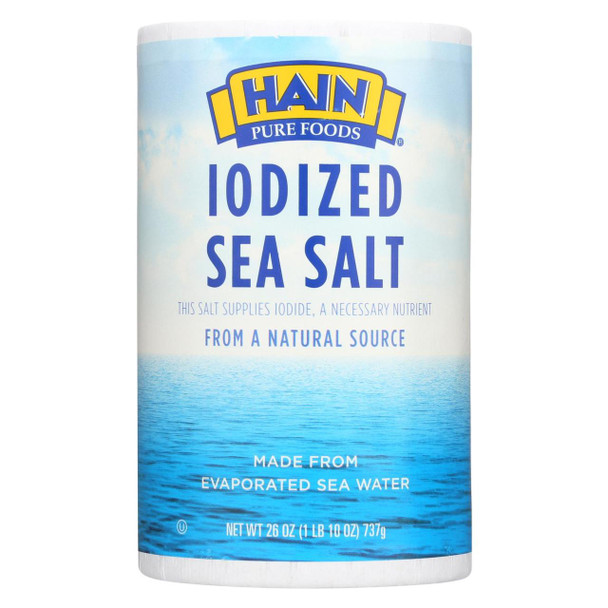 Hain Sea Salt - Iodized - 26 oz - case of 24