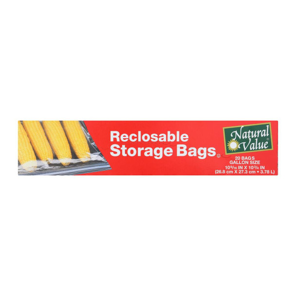 Natural Value Reclosable Storage Bags - Case of 12 - 20 Count