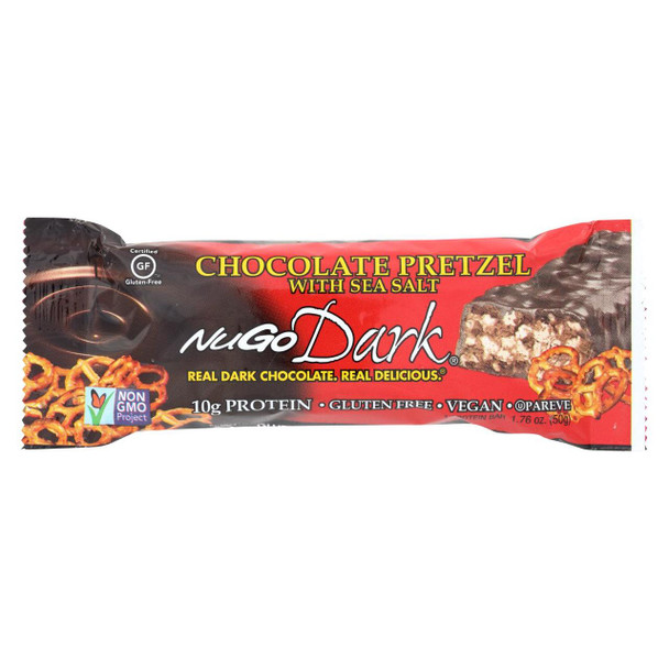 Nugo Nutrition Bar - Bar Dark Choc Prtzl/sslt - CS of 12-1.76 OZ