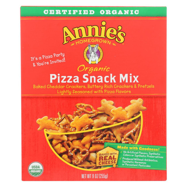 Annie's Homegrown Organic Pizza Snack Mix - Case of 12 - 9 oz.