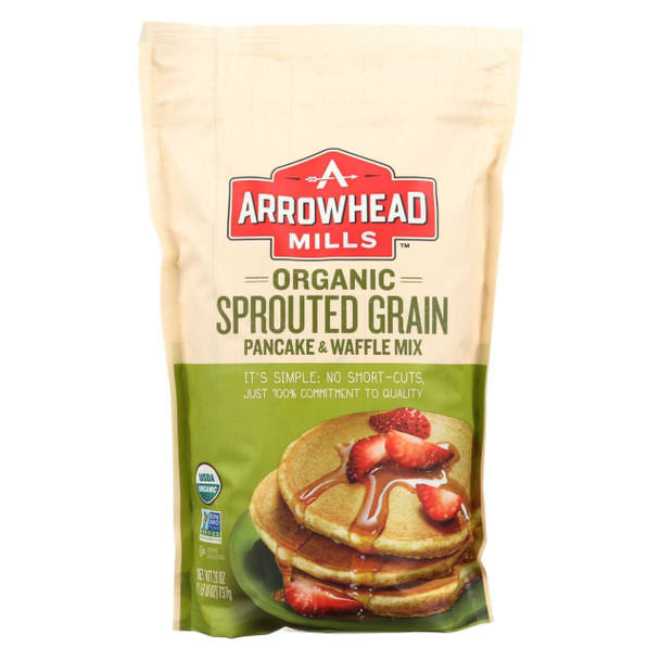 Arrowhead Mills - Organic Sprouted Pancake - Waffle Mix - Case of 6 - 26 oz.