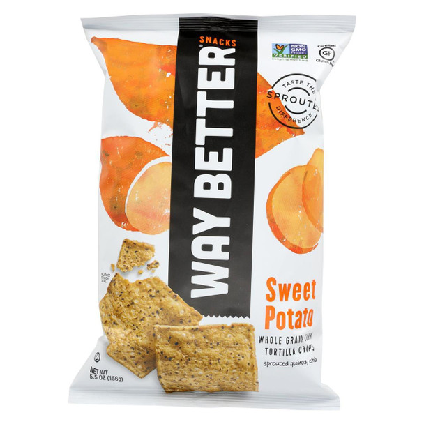 Way Better Snacks Tortilla Chips - Sweet Potato - Case of 12 - 5.5 oz.