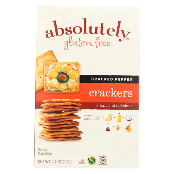 Absolutely Gluten Free - Crackers - Cracked Pepper - Case of 12 - 4.4 oz.