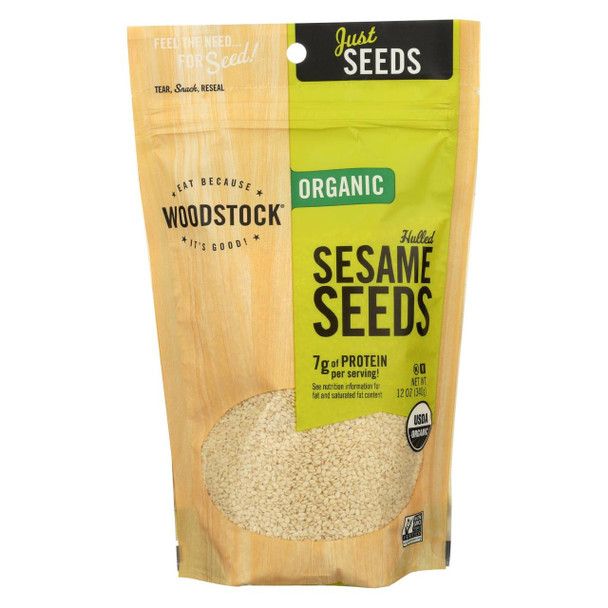 Woodstock Organic Sesame Seeds - Hulled - Case of 8 - 12 oz.