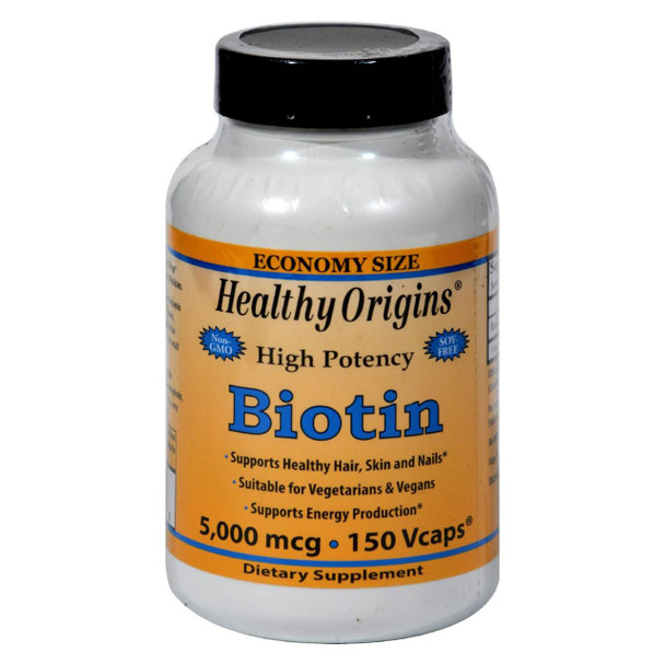 Healthy Origins Biotin - 5000 mcg - 150 Vcaps