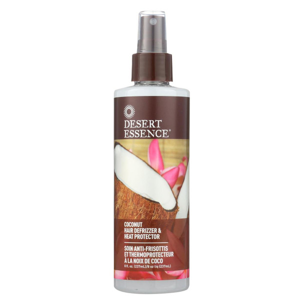 Desert Essence - Hair Defrizzer and Heat Protector Coconut - 8.5 fl oz