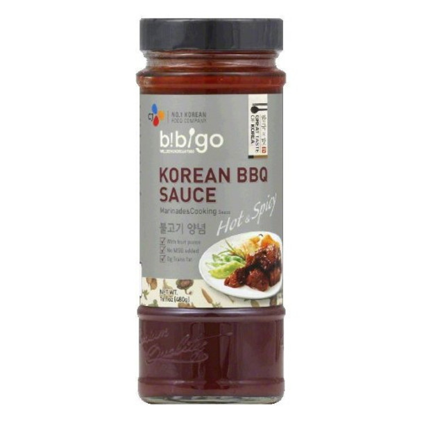 Bibigo Korean BBQ Sauce - Hot and Spicy - Case of 6 - 16.9 oz.