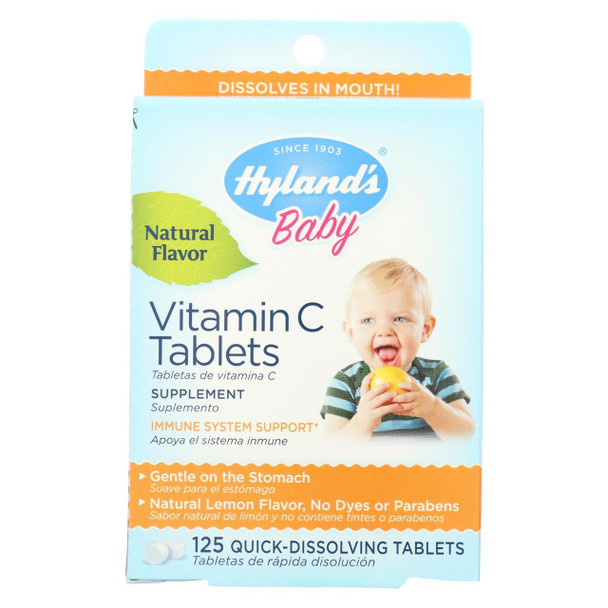 Hyland's Vitamin C Tablets Natural Lemon - 25 mg - 125 Tablets