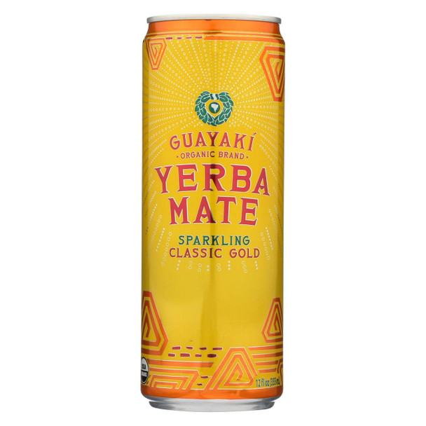 Guayaki Organic Sparkling Yerba Mate - Classic Gold - Case of 12 - 12 fl oz