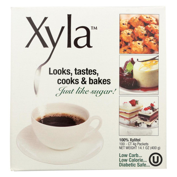 Xyla All Natural Sugar Free - Sweetener - Case of 6 - 100 Count