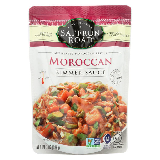 Saffron Road Simmer Sauce - Moroccan - Case of 8 - 7 Fl oz.