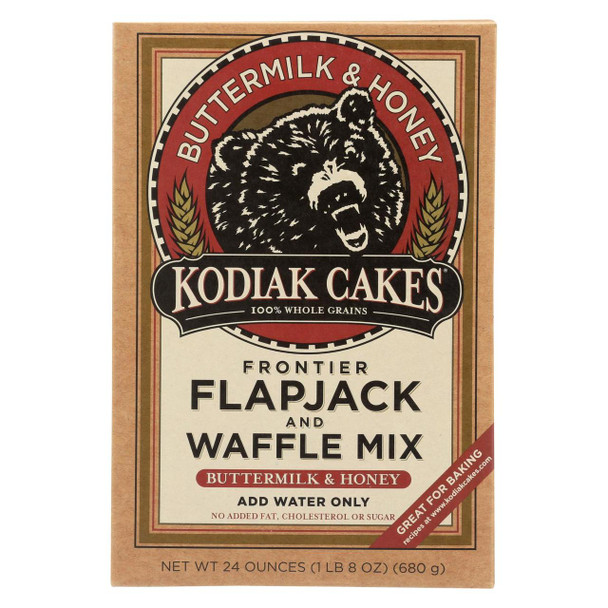 Kodiak Cakes Flapjack and Waffle Mix - Buttermilk and Honey - Case of 6 - 24 oz.